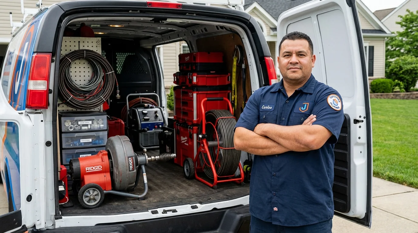 Professional drain cleaning equipment and Johns Plumbing LLC plumber in Ocean Springs