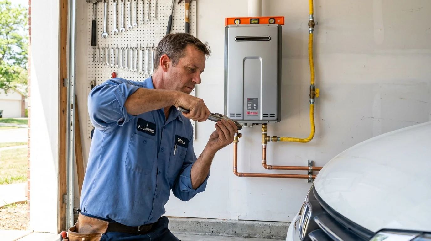 Tankless water heater installation by a Johns Plumbing LLC plumber in Ocean Springs